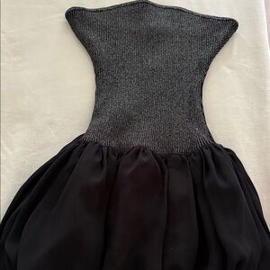 Chic Strapless Black and Gray Dress